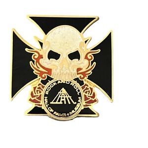 Rock & Roll Hall of Fame & Museum Skull Cross Enameled Lapel Pin Butterfly
